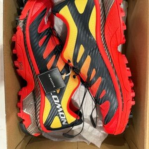 Salomon Red and Yellow Trail Shoes